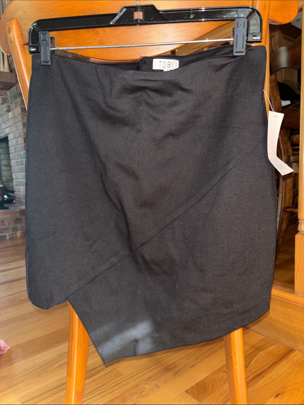 TOBI Black Asymmetrical Hem Mini Skirt
